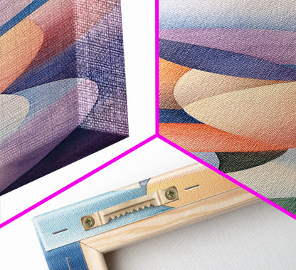 Bright Abstract Swirls Framed Canvas Print Colorful Geometric Wall Art Minimalist Boho Art Vertical Home Accent Gift Idea