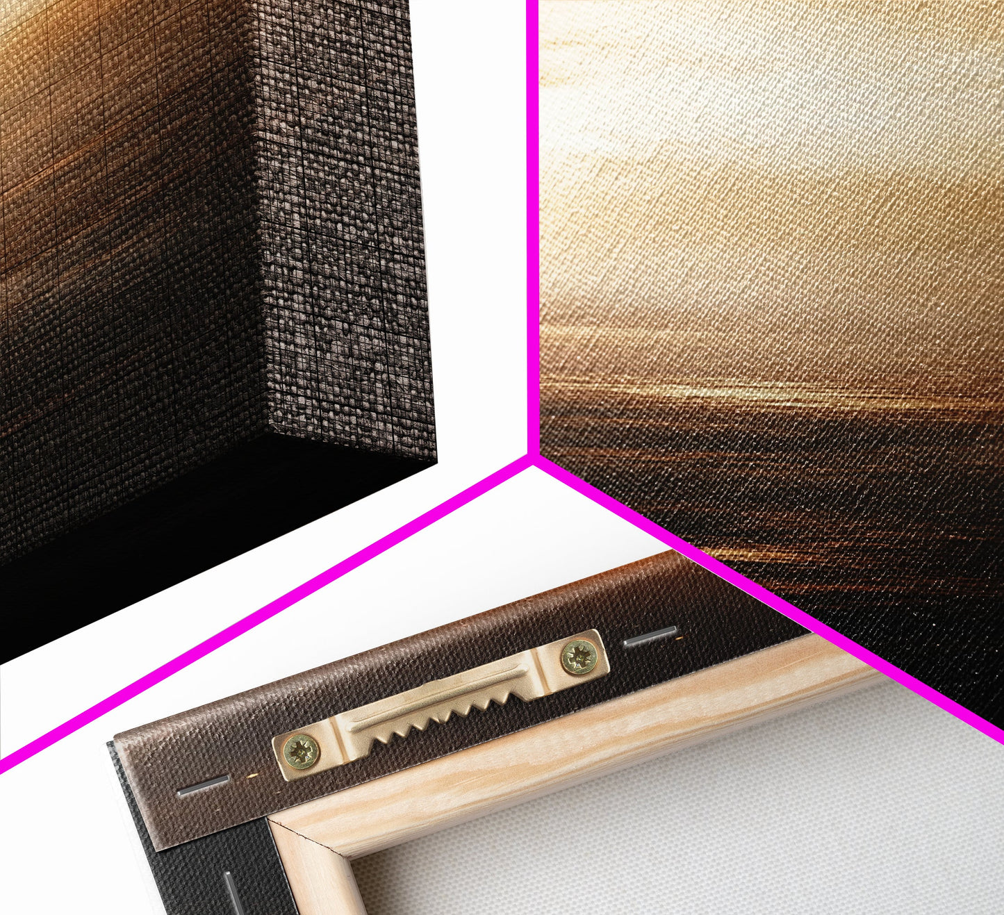 Golden Hour Ocean Sunset Moody Wall Art Framed Canvas Print Nautical Painting Living Room Coastal Wall Art Decor