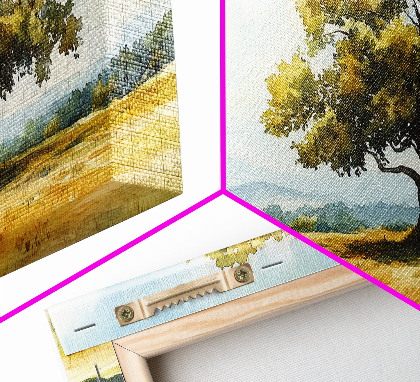 Oak Tree Art Landscape Painting Framed Canvas Print Rustic Decor Living Room Art Original Artwork Above Couch Wall Art Nature Scene