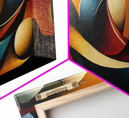 Dynamic Wave Art Canvas Print Coastal Abstract Ocean-Inspired Nautical Wall Art Horizontal Decor Above Couch Living Room Coastal Decor