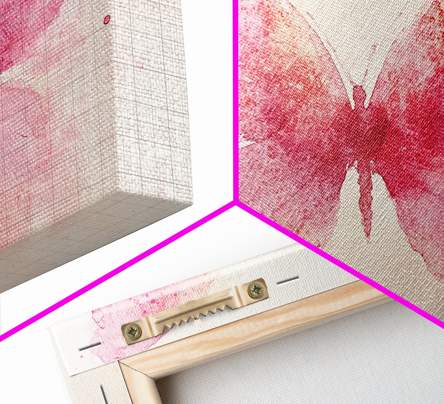 Pink Butterfly Canvas Print Whimsical Art Light Pink Wall Art Angel Art Prints Above Bed Wall Art Bedroom Decor Gift Idea