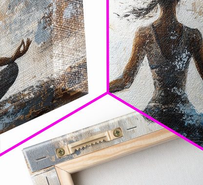 Yoga Pose Canvas Print Zen Abstract Meditation Wall Art Neutral Living Room Modern Therapy Art Gift Idea Unique Minimalist Decor