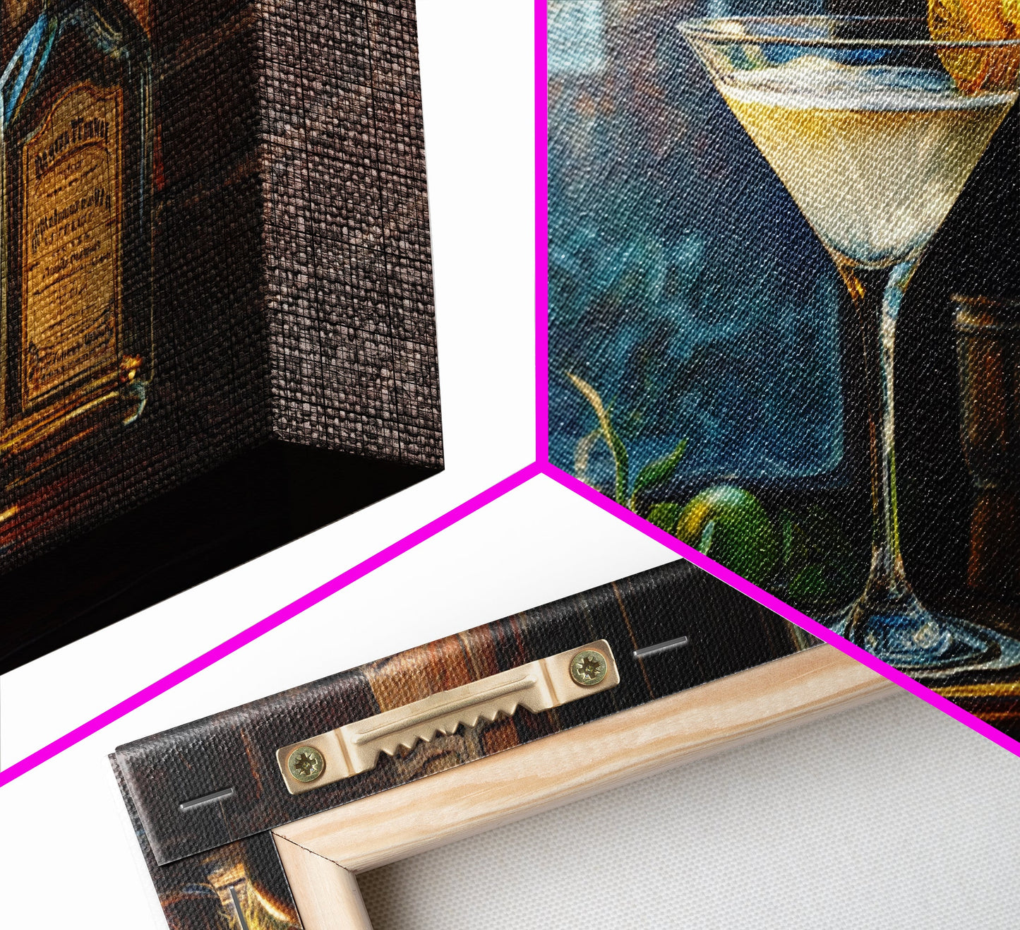 Rustic Martini Art Framed Canvas Print - Cozy Espresso Martini Wall Art - Fall Home Bar Decor - Kitchen Food Review Kitchen Art