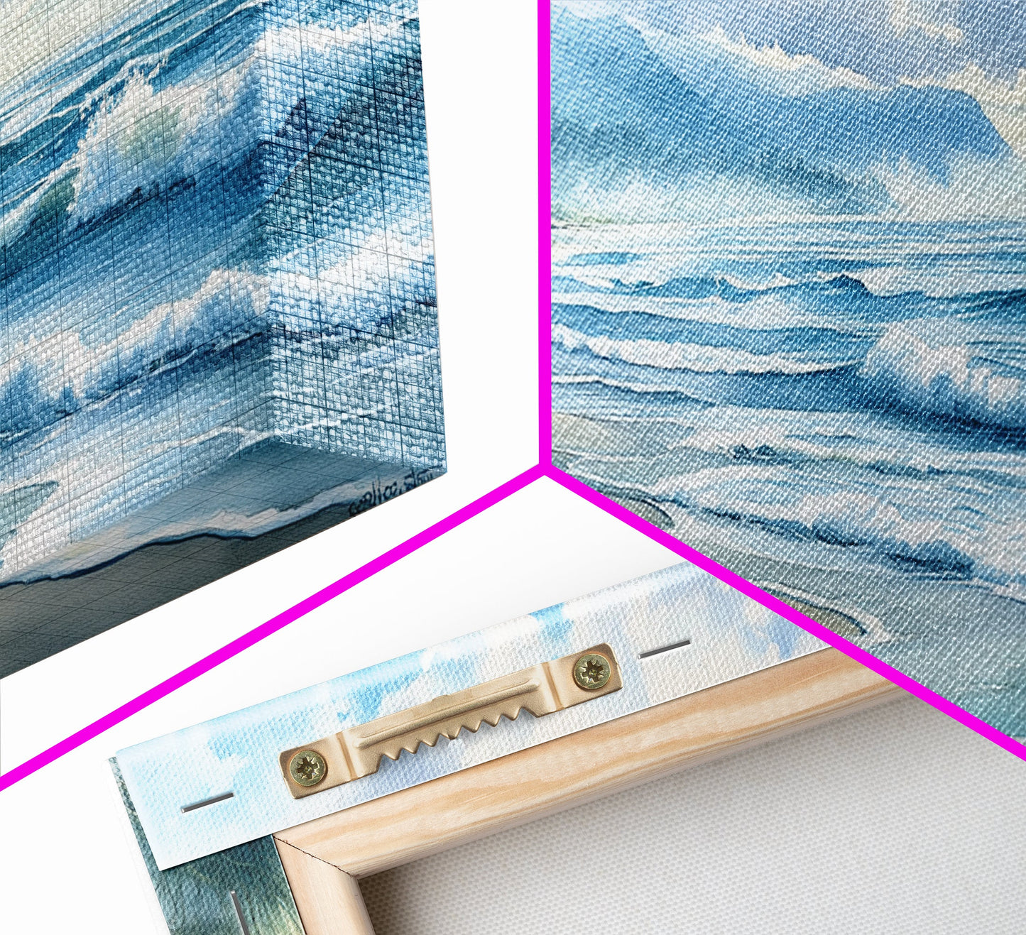 Canvas Print of Misty Coastal Morning Landscape with Rolling Waves, Nautical Wall Art Gift Idea, Serene Coastal Decor