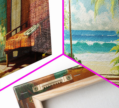 Ocean Retreat Leinwanddruck Küstendeko Rustikale maritime Wandkunst für über dem Sofa Tropische Strandzimmerkunst Bauernhauskunst Geschenkidee