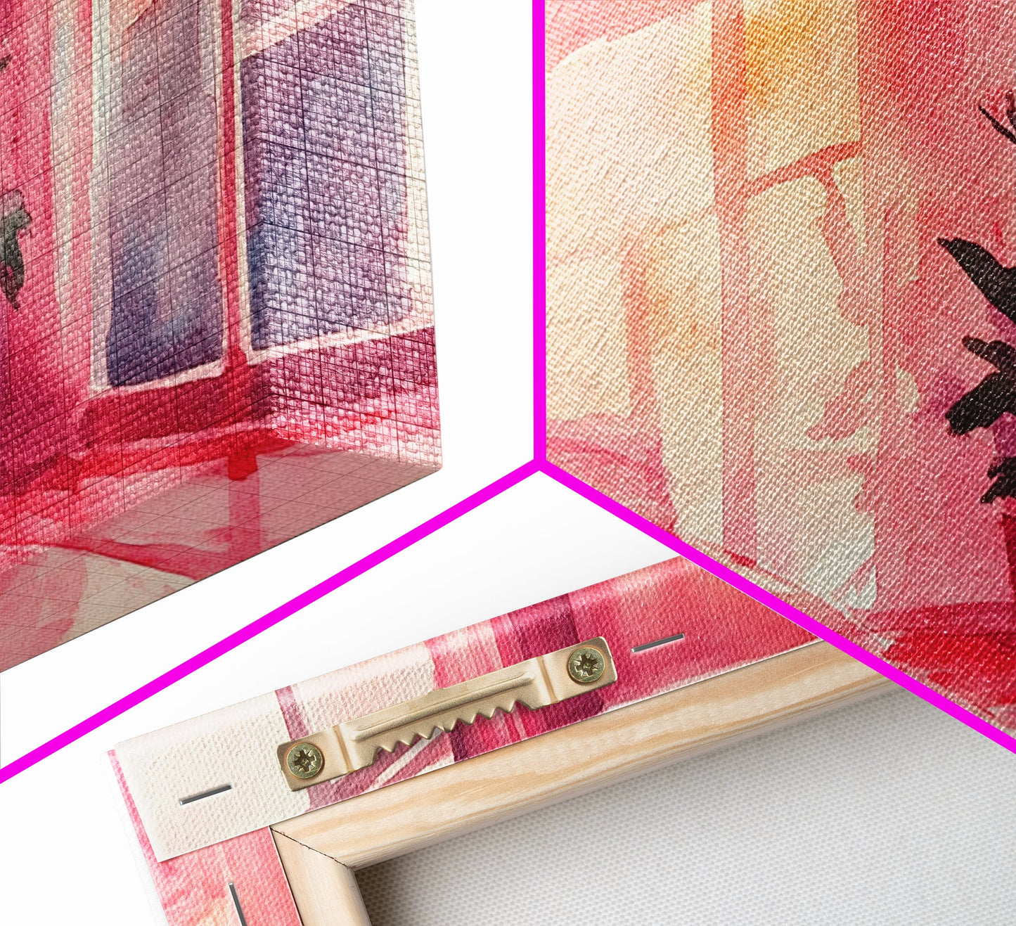 Sunny Bedroom Canvas Print Light Pink Wall Art Minimalist Decor Cherry Wall Art Therapy Art Rustic Bedroom Art Boho Art Gift Idea