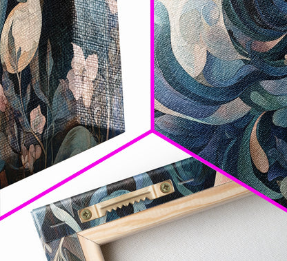 Floral Art Nouveau Canvas Print with Botanical Prints and Minimalist Art Stunning Sage Green Wall Art for Elegant Decor Spaces