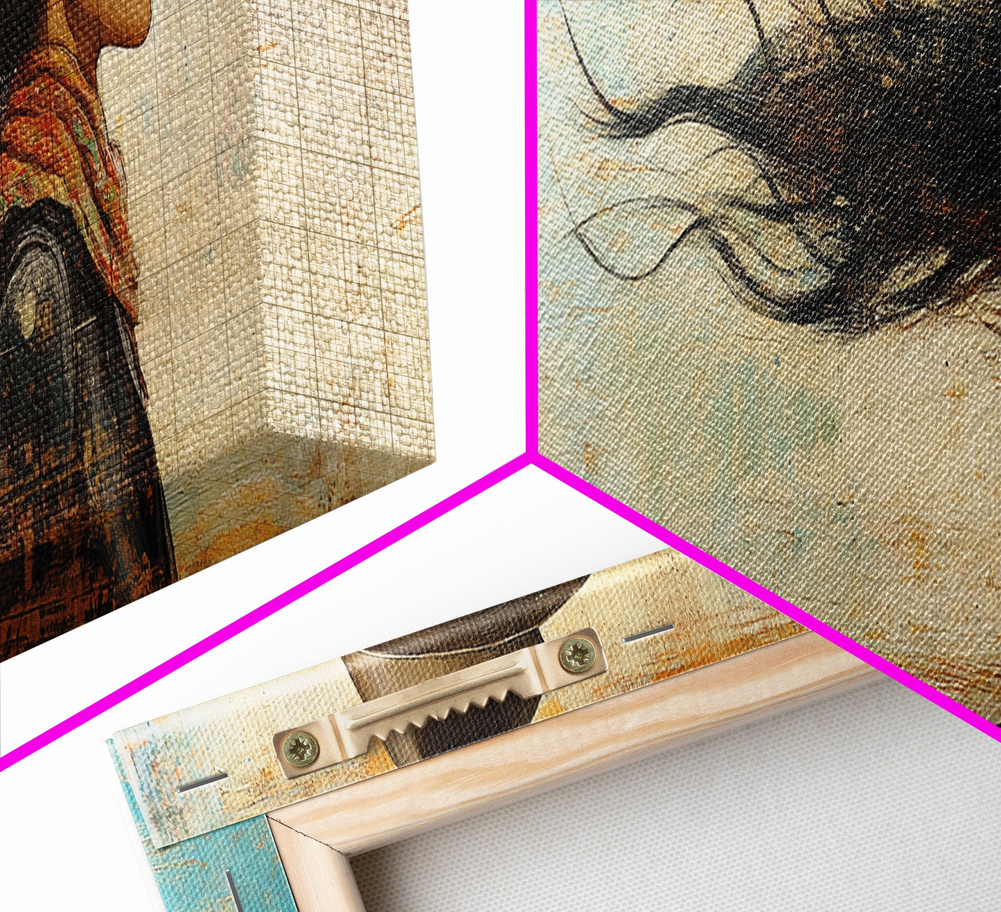 Cowgirl Canvas Print Southwest Wall Art Minimalist Boho Art Afrocentric Painting Extra Wide Horizontal Artwork Decor