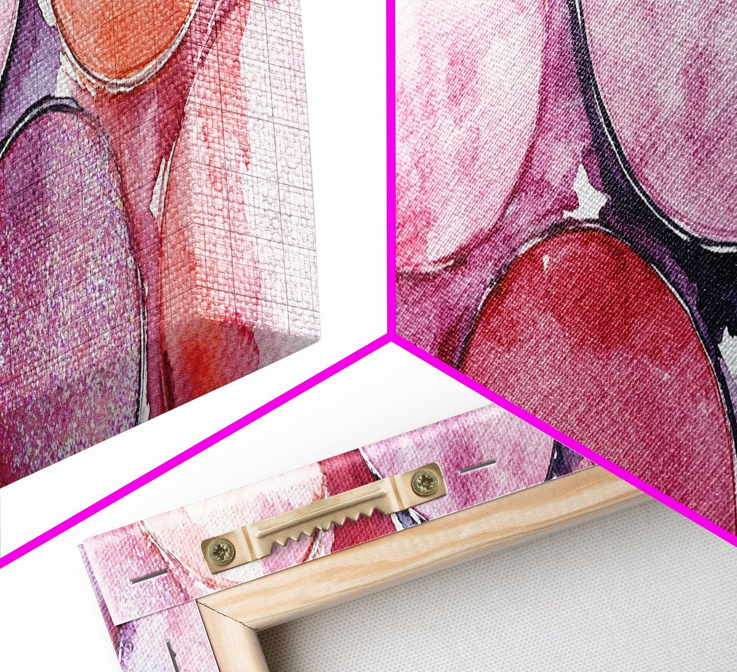 Glitter Eyeshadow Art Canvas Print Makeup Lover Decor Light Pink Abstract Wall Art Bedroom Aesthetic Makeup Room Glamorous Artwork