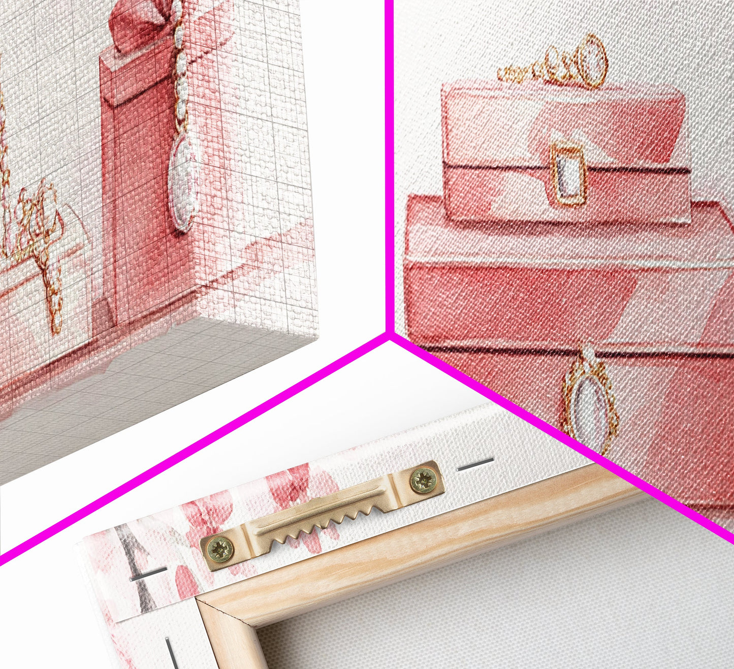 Cherry Blossom Canvas Print, Botanical Framed Canvas Art, Light Pink Wall Art, Bedroom or Guest Room Art, Feminine Nature-Inspired Decor