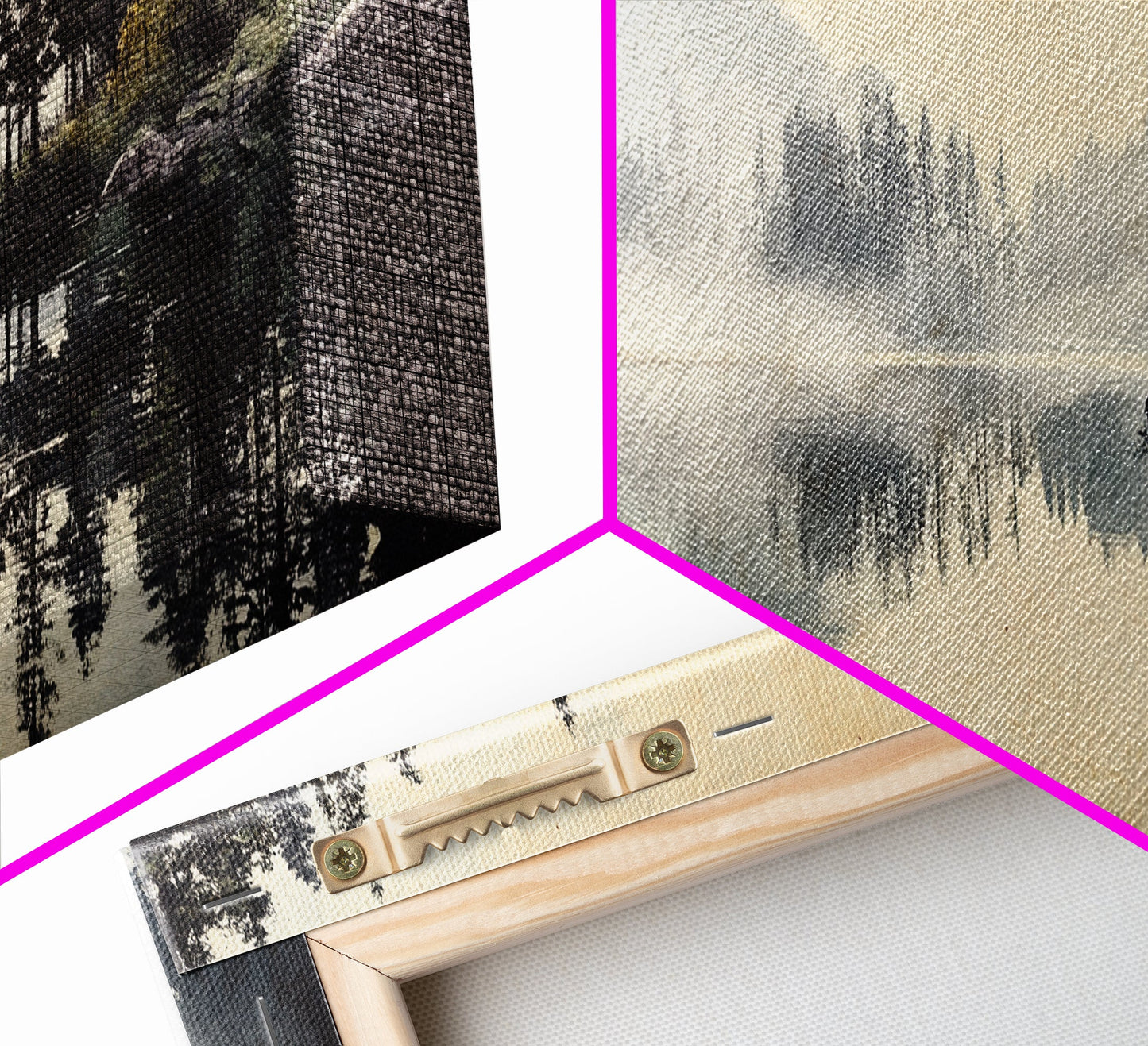 Tranquil Woodland Reflection Canvas Print, Lake Tahoe Art, Smoky Mountain Art, Coastal Landscape Art, Bedroom Art, Rustic Decor