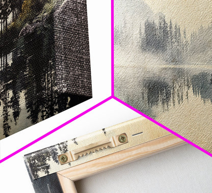 Tranquil Woodland Reflection Canvas Print, Lake Tahoe Art, Smoky Mountain Art, Coastal Landscape Art, Bedroom Art, Rustic Decor