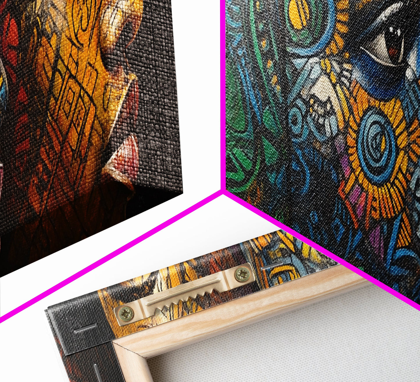 Vibrant African Art Tribal Art Décor Golden Tones Minimalist Decor Rustic Wall Art Original Painting Unique Gift Idea