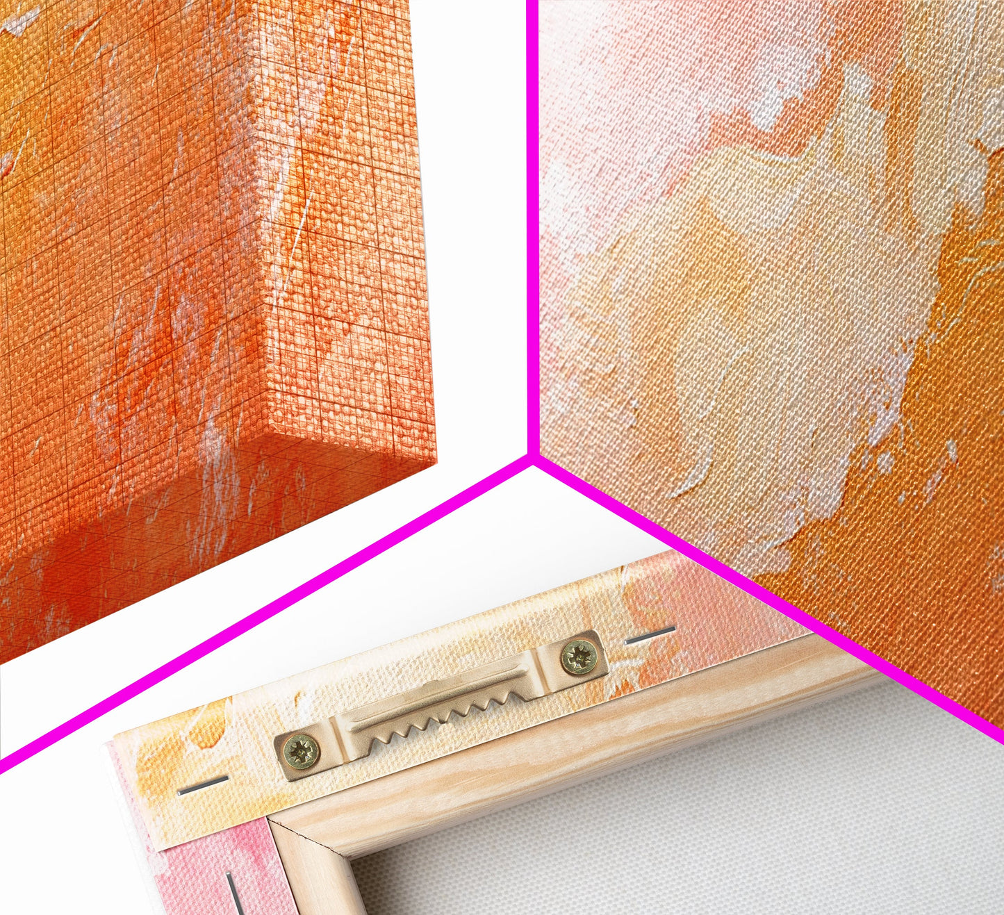 Textured Abstract Pink Canvas Print - Soft Peach and Coral Wall Art, Minimalist Fall Decor, Vibrant Pastel Bedroom Accent, Gift Idea