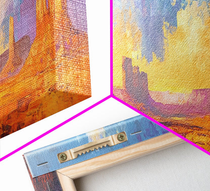 Desert Moonlight Glow Canvas Print, Moody Art, Above Couch Wall Art, Southwest Painting, Bedroom Art, Rustic Wall Decor, Gift Idea