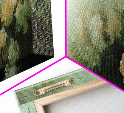 Soft Pastel Roses Framed Canvas Print – Rose Painting, Light Pink Wall Art, Rustic Wall Art, Minimalist Art, Guest Room Art