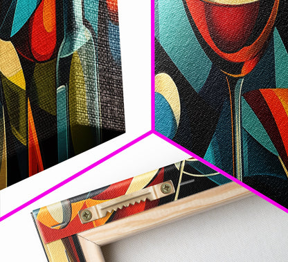 Abstract Martini Framed Canvas Print Espresso Martini Wall Art Modern Cocktail Art Kitchen Bar Decor Bold Geometric Wall Artwork