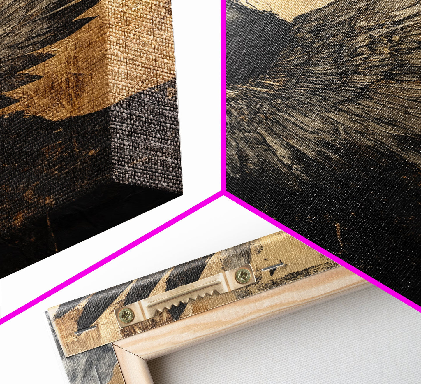 Golden Angel Wings Framed Canvas Print Dark Angel Wall Art Moody Gothic Artwork Gold Abstract Print Rustic Wall Decor Gift Idea