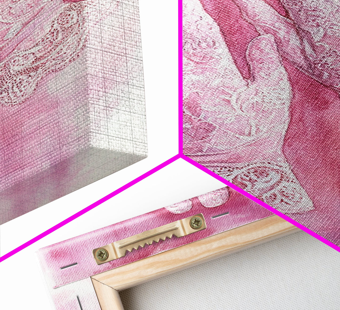 Light Pink Wall Art Canvas Print, Delicate Lace Gloves Illustration, Victorian-Inspired Art, Rustic Decor Bedroom Guest Room Gift