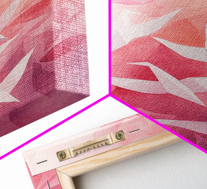 Origami Crane Painting Framed Canvas Print Whimsical Wall Art Light Pink Room Decor Minimalist Art Cherry Blossom Inspired Gift Idea