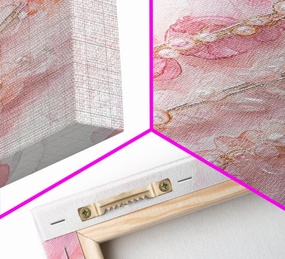 Elegant Floral Hair Accessories Canvas Print, Whimsical Art, Feminine Wall Art, Pink Abstract Art, Light Pink Wall Art, Bedroom Decor
