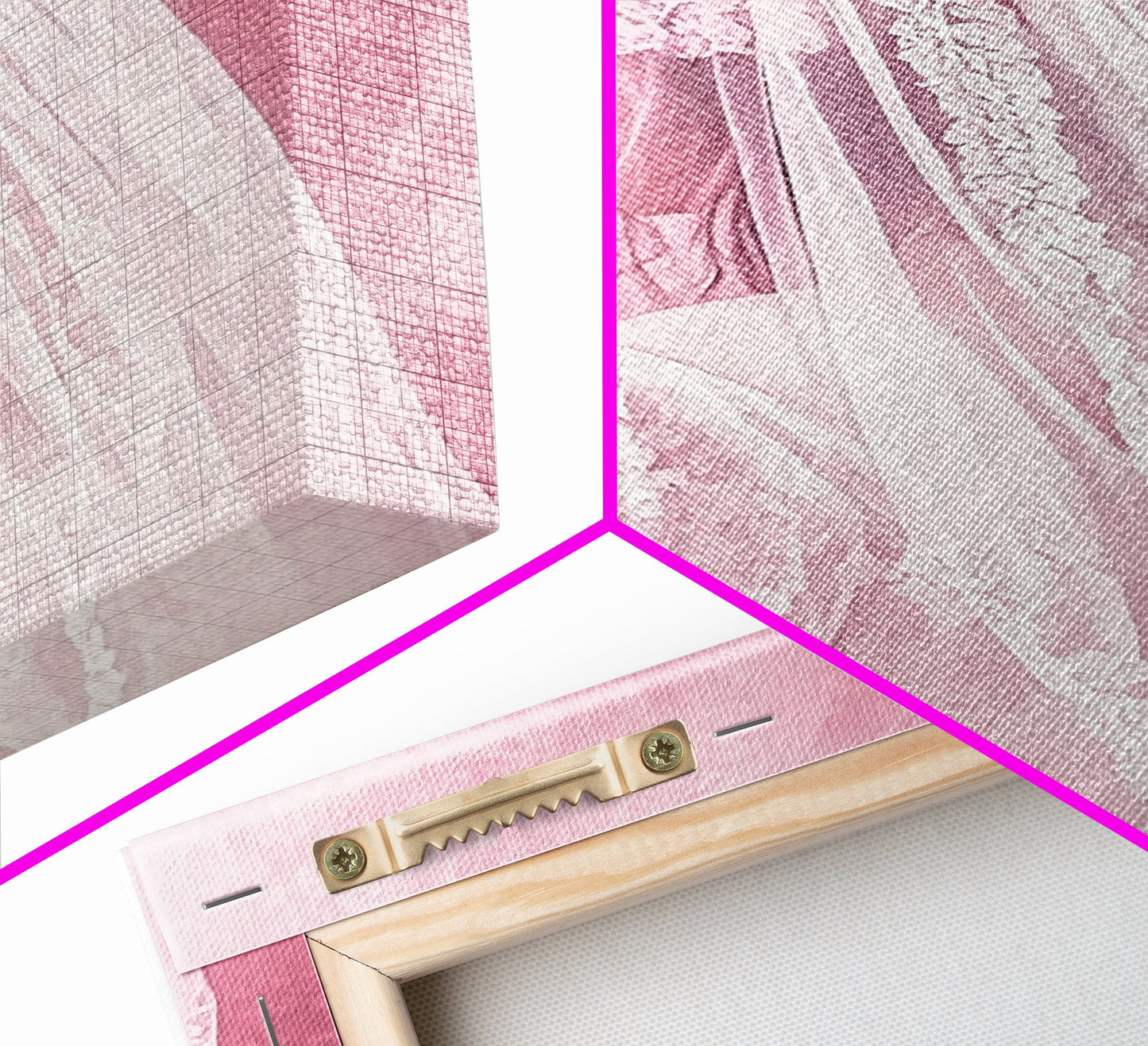 Bride Silhouette Canvas Print Angel Art Prints Pink Wall Art Bedroom Decor Romantic Artwork Wedding Gift Light Pink Art