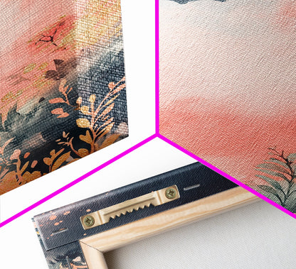 Moody dark romance painting with gold accents framed canvas print autumn-inspired wall decor rustic wabi sabi art farmhouse gift