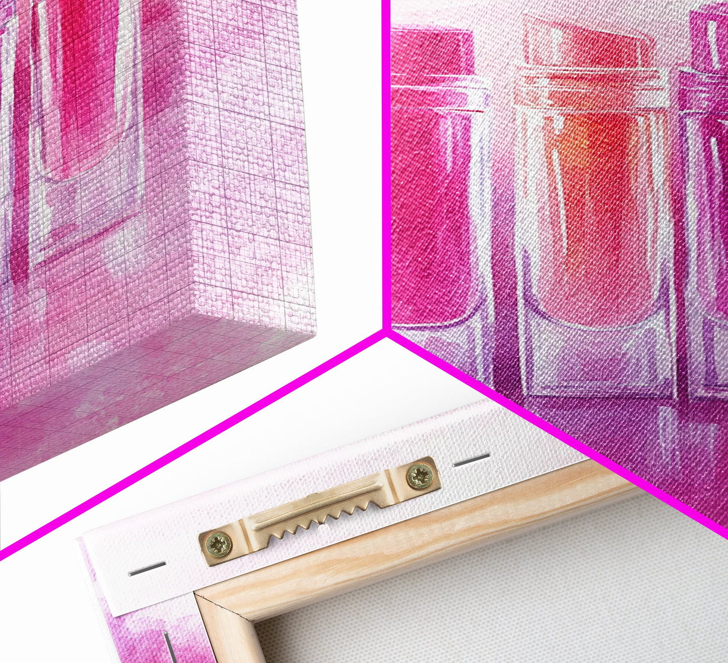 Vibrant lipstick art bold feminine wall decor framed canvas print perfect bedroom or guest room boho aesthetic rustic glam style gift