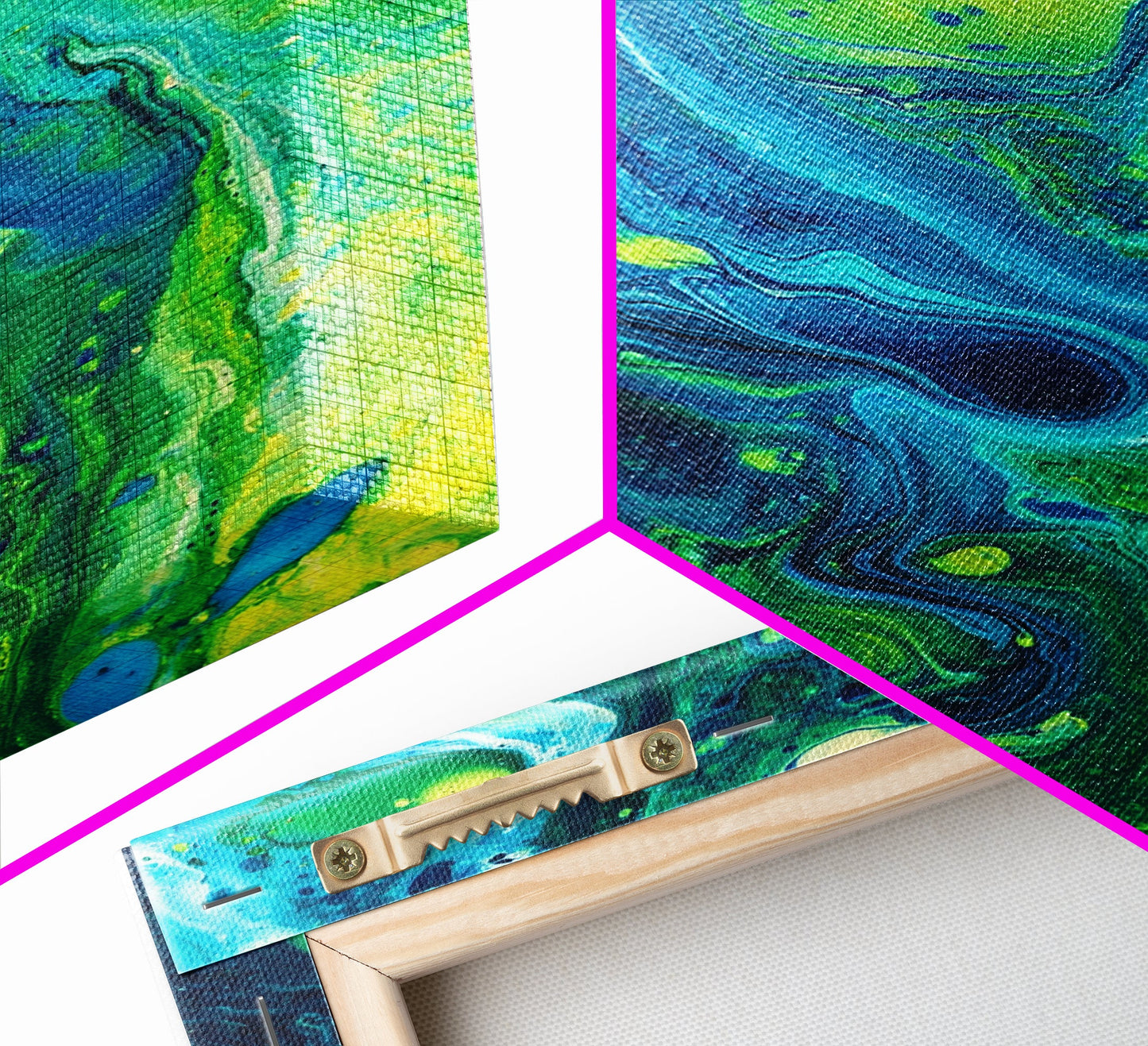 Blue and Green Abstract Canvas Print, Stunning Geometric Wall Art Ideal for Nautical Decor or Contemporary Above Couch Wall Art