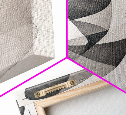 Dynamic Monochrome Abstract Canvas Print Minimalist Line Art Modern Wall Decor Gift Idea Living Room Stylish Contemporary Artwork