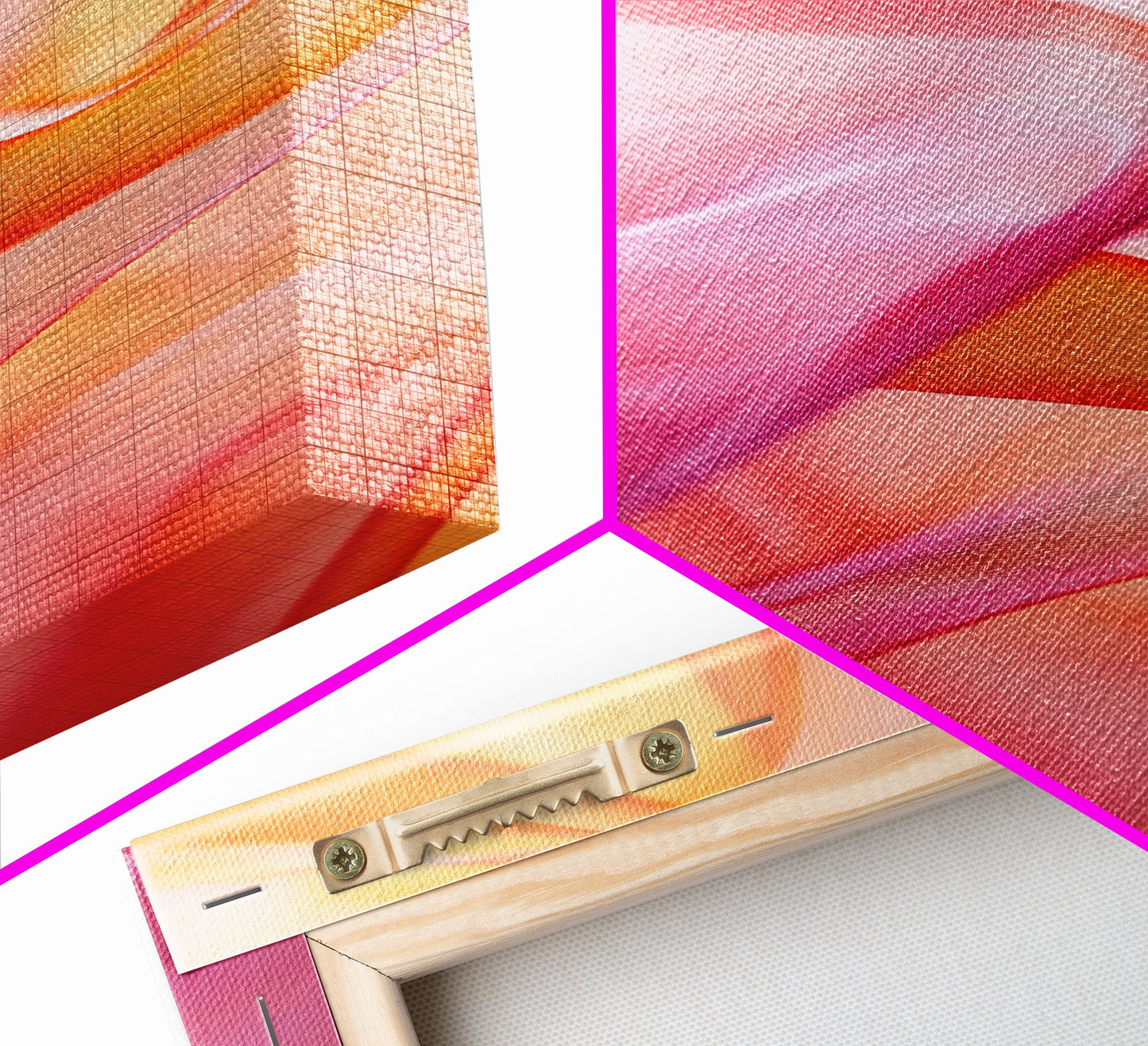 Sheer Pink and Orange Canvas Print with Light Pink Wall Art Aesthetic and Minimalist Zen Decor for Bedroom or Guest Room