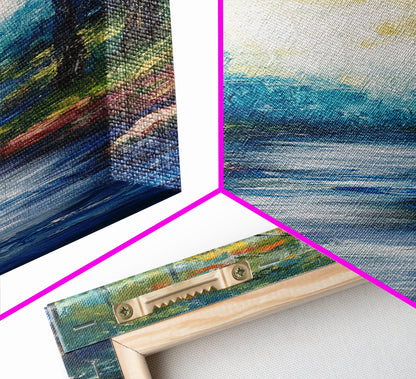 Autumn Forest Path, forest at dusk painting, birch tree painting, moody art, landscape painting, vertical wall art, Canvas Print