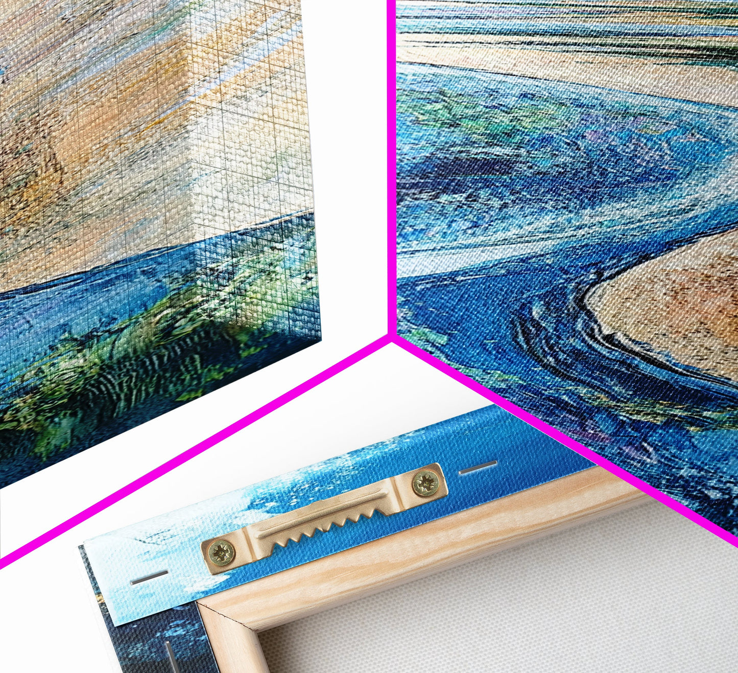 Coastal Shore, coastal landscape art, framed canvas print, Ireland painting, beach art, nautical decor, panoramic painting