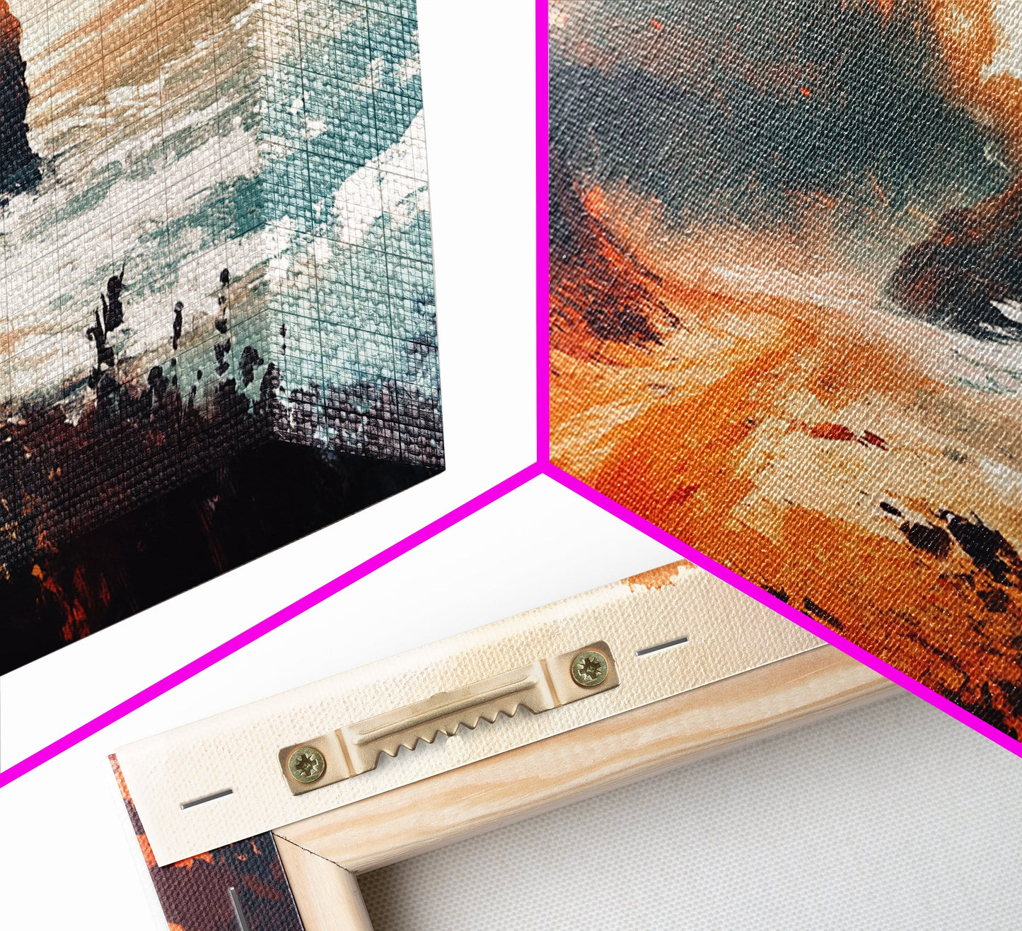 Coastal Road, southwest wall art, rustic decor, coastal landscape art, boho art, panoramic painting, gift idea for him, Canvas Print