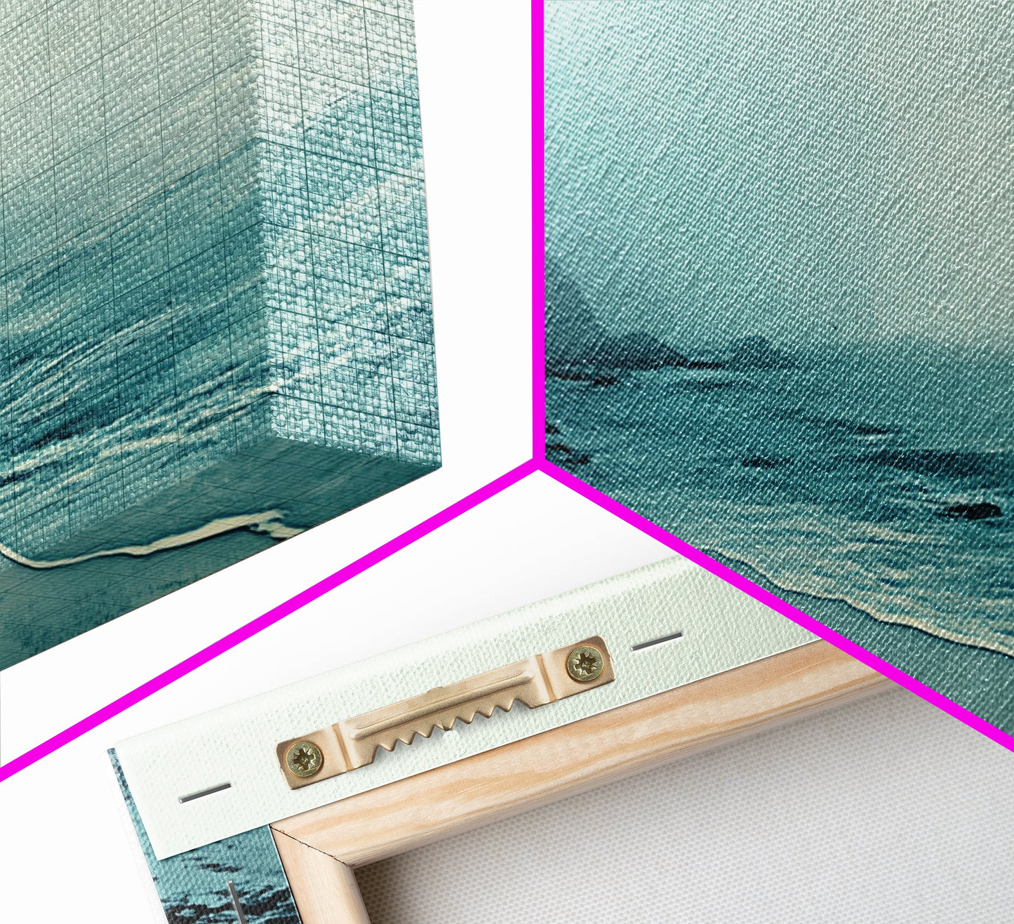 Nebelstrand, Küstenmotiv, maritime Malerei, stimmungsvolle Kunst, extrabreite Kunst, horizontale Wandkunst, Leinwanddruck, Schlafzimmerkunst