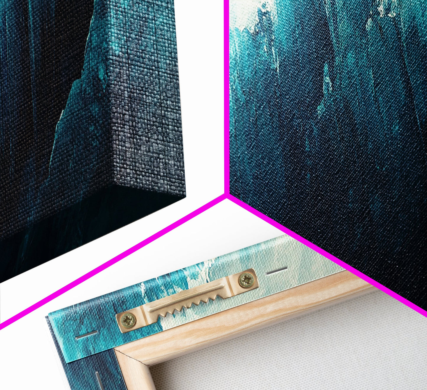 Abstract Ocean Painting, Teal Wall Art, Coastal Wall Art, Extra Wide Art, Framed Canvas Print, Nautical Decor, Wabi Sabi Art