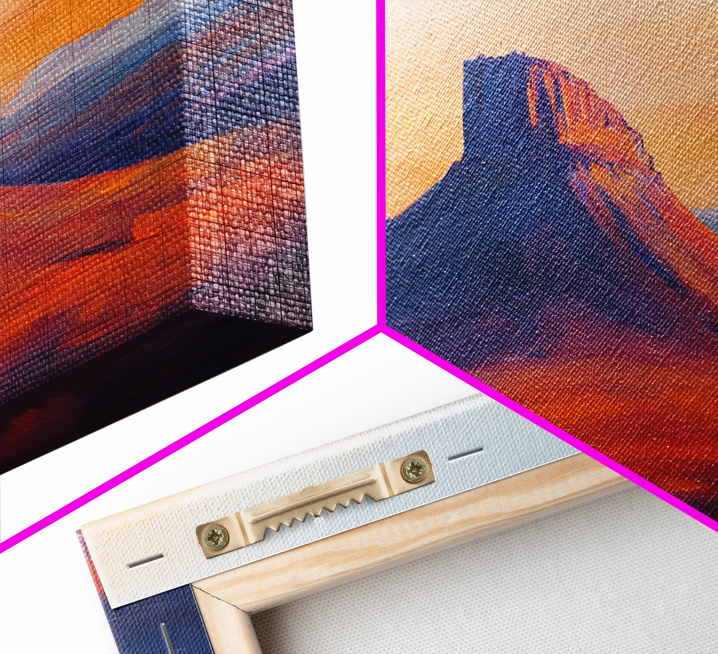 Southwest Landscape, Mountain Painting, Rustic Decor, Framed Canvas Print, Desert Sunset Art, Joshua Tree Art, Earthy Tones Art