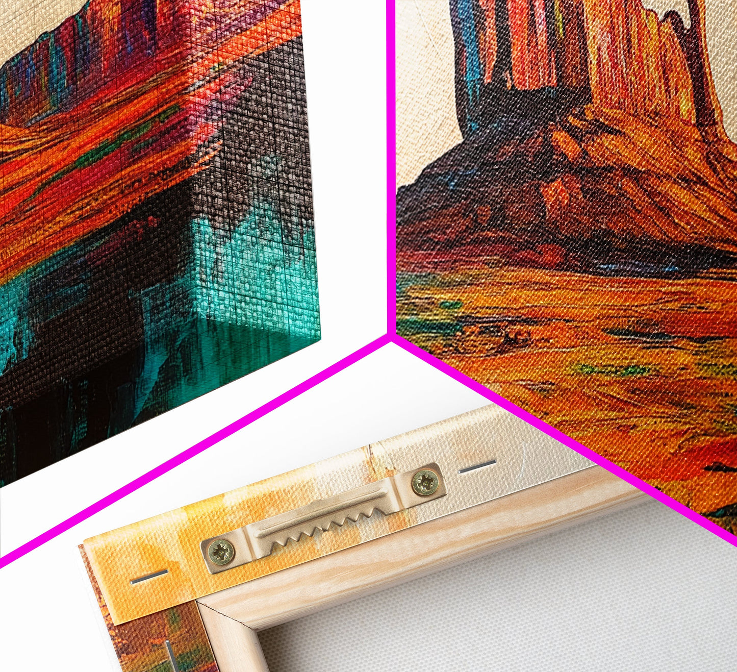 Südwestliche Landschaft, Joshua-Baum-Kunst, Wüstenmalerei, Wandkunst aus dem Südwesten, gerahmter Leinwanddruck, Berglandschaft, rustikale Wandkunst