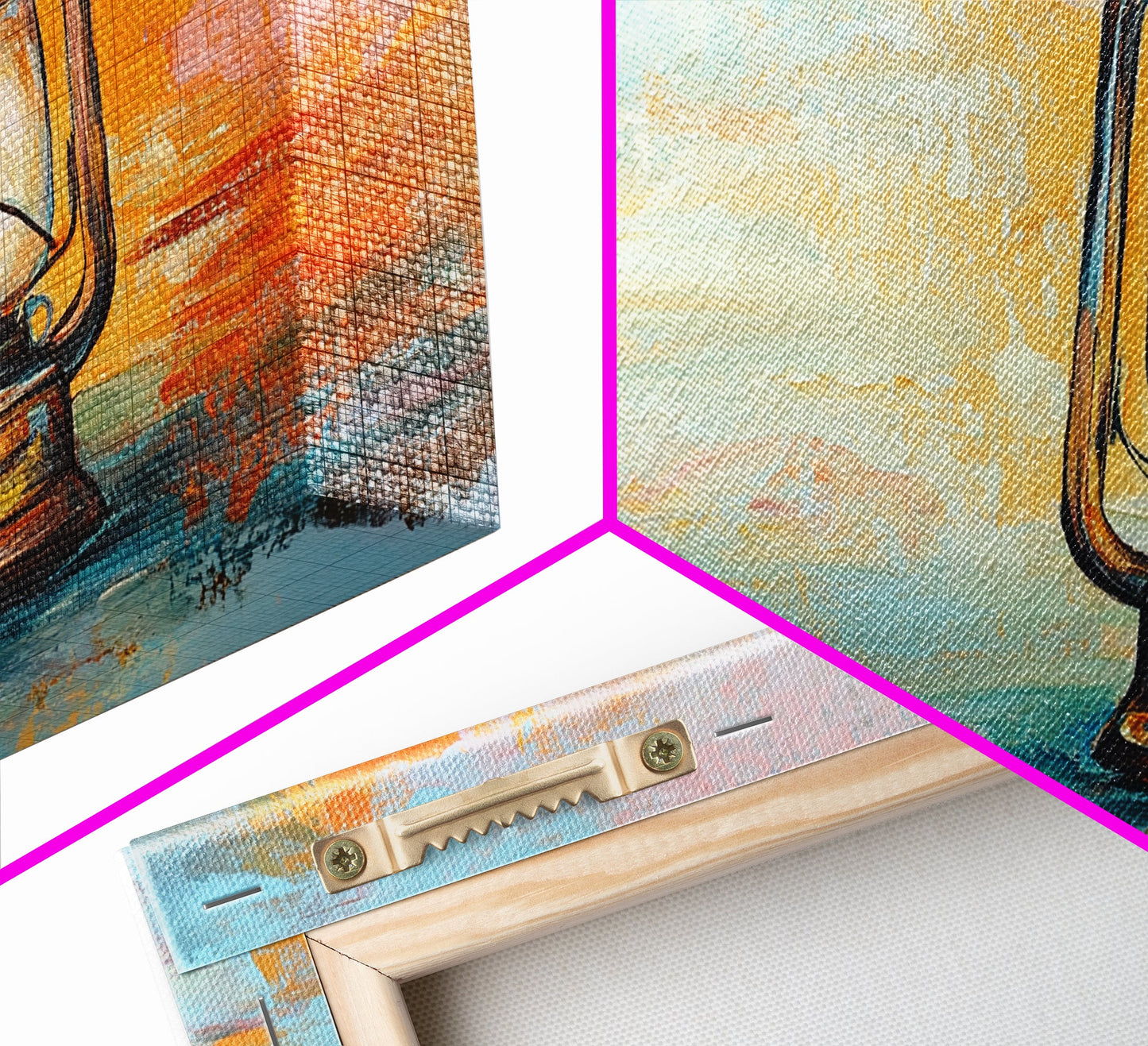 Lantern painting, rustic decor, farmhouse art, boho art, wabi sabi art, warm glow, extra wide art, framed canvas print, moody art