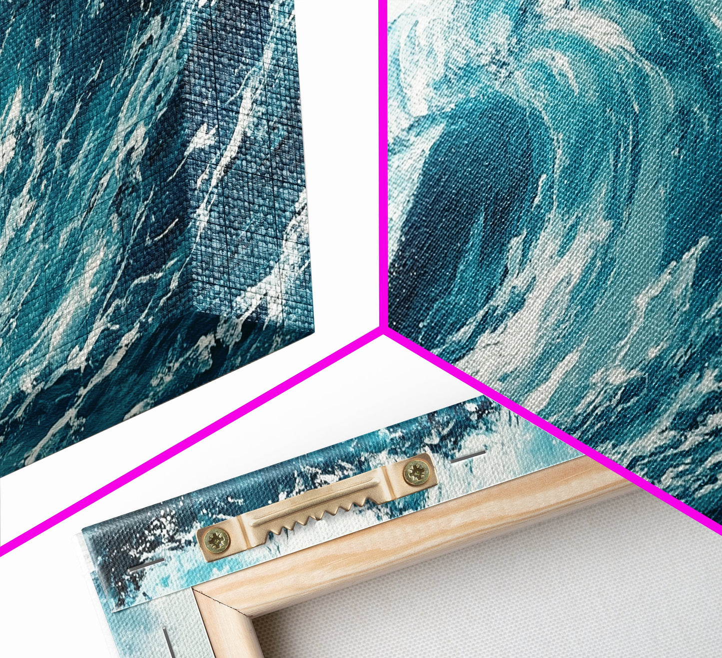 Meereswellenkunst, Seestückmalerei, Küstendekoration, Nautische Wandkunst, Geschenkidee für Strandhäuser, Blau-grüne Wandkunst, Gerahmter Leinwanddruck