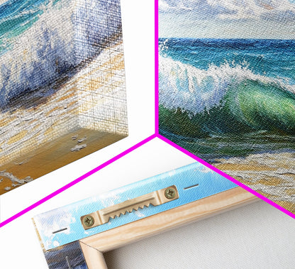 Beach Wave Painting, Coastal Landscape Art, Ocean Wall Art, Surf Wall Art, Nautical Decor, Seascape Art, Horizontal Wall Art, Canvas Print