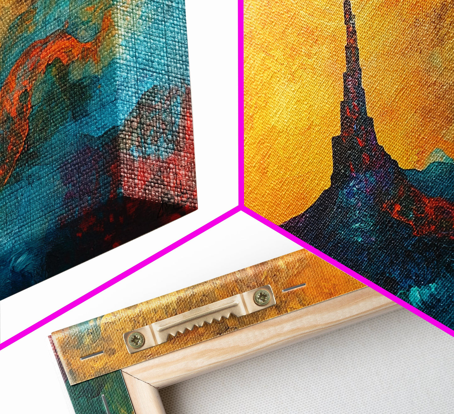 Ozymandias Art, Fantasy Landscape Art, Surreal Painting, Dark Romance Painting, Sunset Wall Art, Horizontal Art, Framed Canvas Print