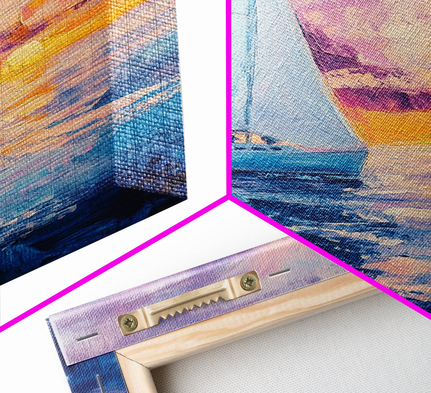 Sailboat Painting, Ocean Sunset Art, Nautical Wall Art, Coastal Landscape, Romantic Seascape, Living Room Art, Canvas Print