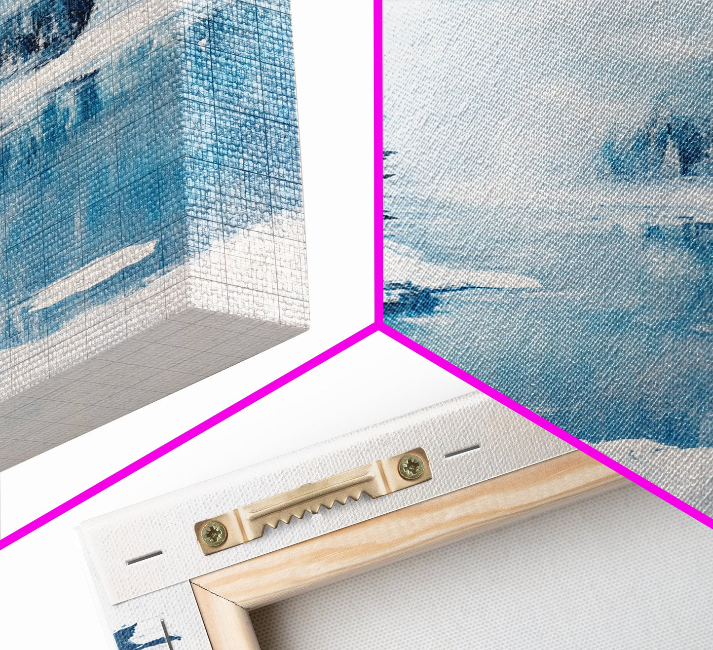 Snowy Mountain Scene, pine tree art, smoky mountain art, landscape painting, framed canvas print, rustic wall art, above sofa art