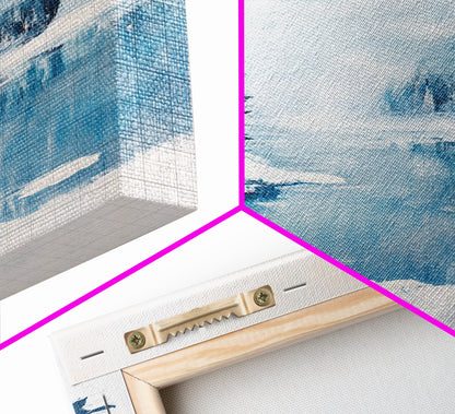 Snowy Mountain Scene, pine tree art, smoky mountain art, landscape painting, framed canvas print, rustic wall art, above sofa art