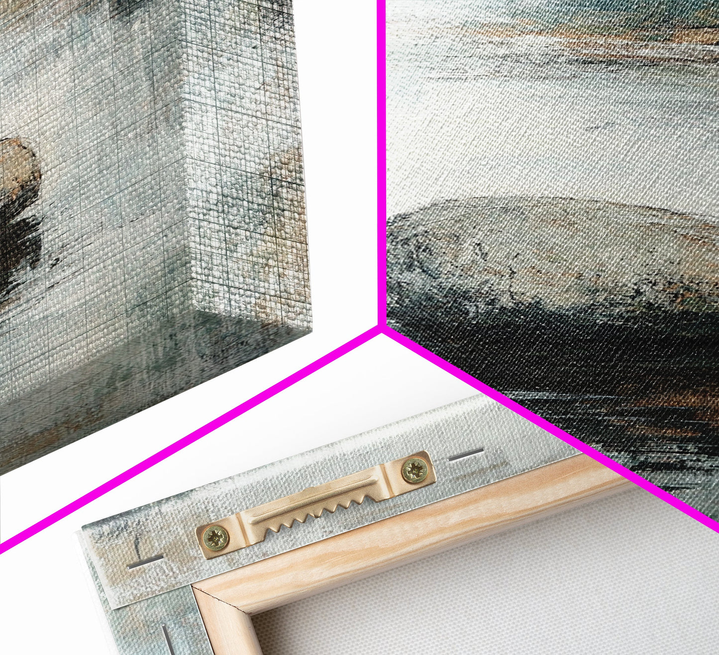 Serene River Rock Canvas Print Nature Inspired Wall Art, Minimalist Landscape Painting, Zen Decor, Neutral Tones, Living Room Artwork