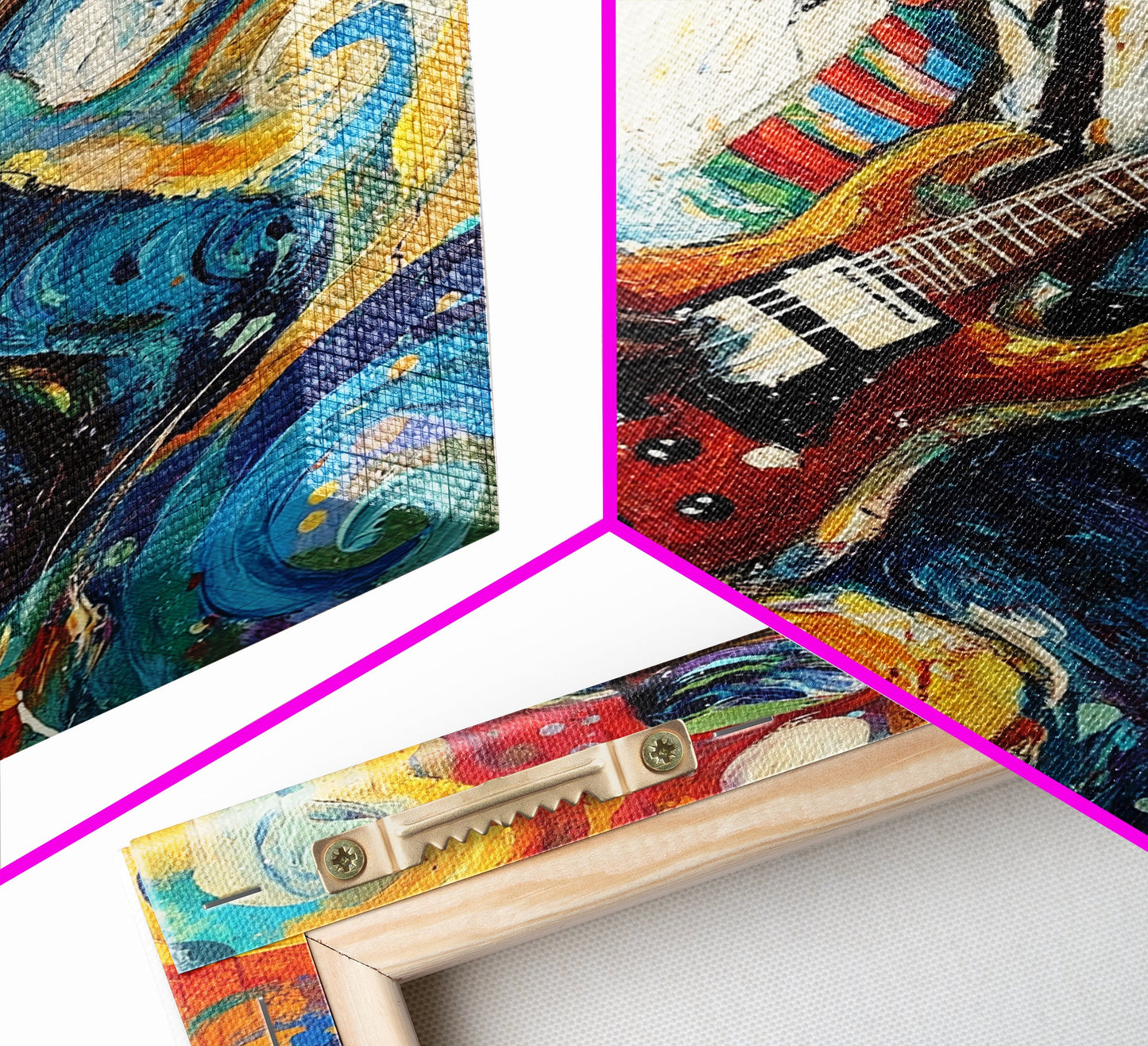 Abstract Jazz Musician Framed Canvas Print, Colorful Jazz Art, Music Wall Art, Living Room Art, Vibrant Musician Painting, Eclectic Art