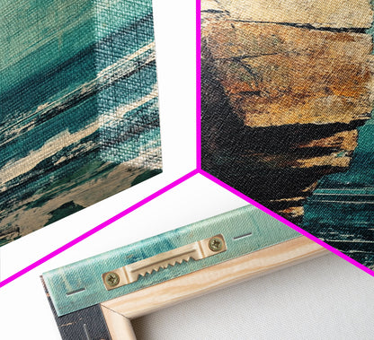 Cliffside Ocean View Canvas Print, Coastal Wall Art, Beach Landscape Painting, Seascape Art, Nautical Home Decor, Large Wall Art