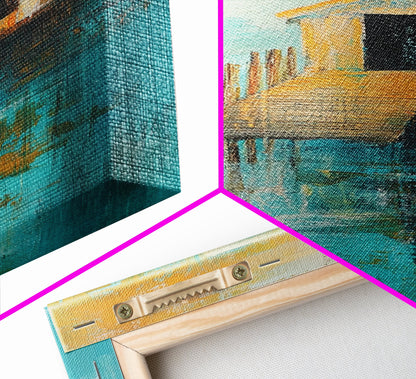 Fishing Shack, Nautical Painting, Coastal Wall Art, Rustic Wall Art, Ocean Art, Living Room Art, Canvas Print, Gift Idea