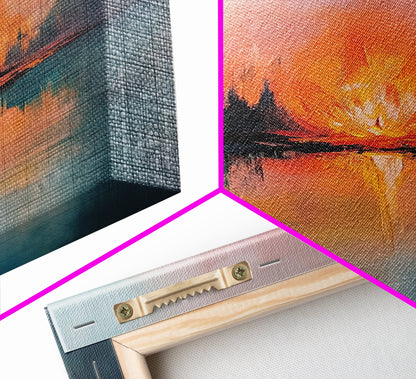 Reflective Fire, Moody Art, Dark Romance Painting, Fire Reflection Painting, Rustic Wall Art, Above Bed Art, Canvas Print